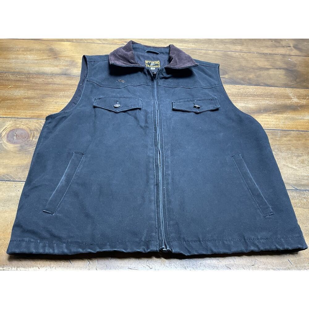 Wyoming Traders Concealed Carry Vest Mens M Black Canvas Western Cowboy Outdoor